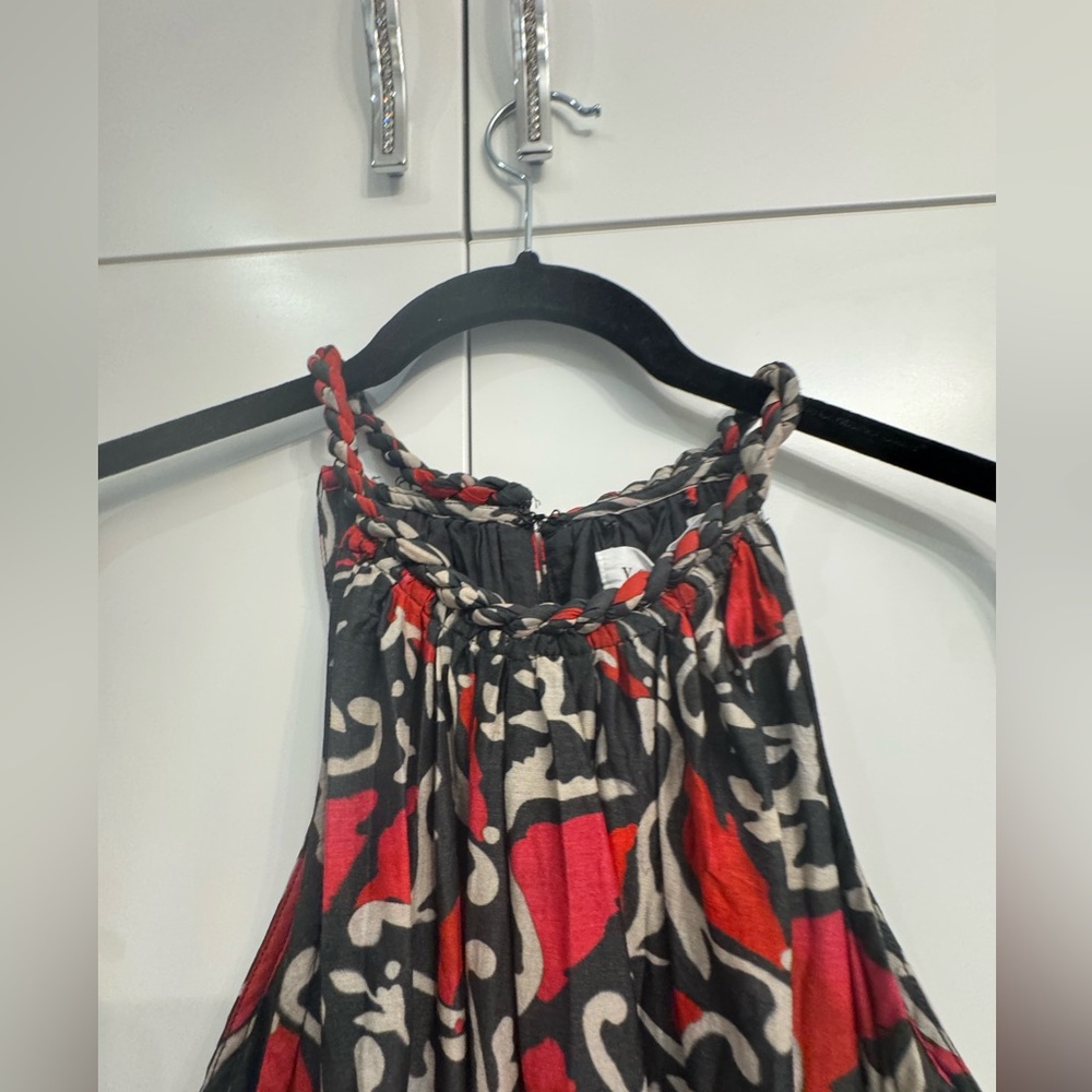 Velvet by Graham & Spencer Halter Neck Maxi Dress, Red and Black Floral, Sz S - Picture 6 of 8